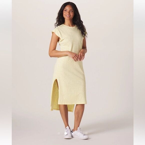 The Normal Brand Vintage Slub Tee Dress midi yellow - 100% cotton - XS/S - Picture 3 of 16